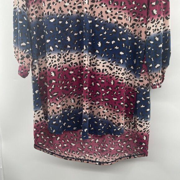 Honeyme Women's Mixed Print Top V-Neck 3/4 Sleeve Multicolor Size Small - Picture 3 of 9